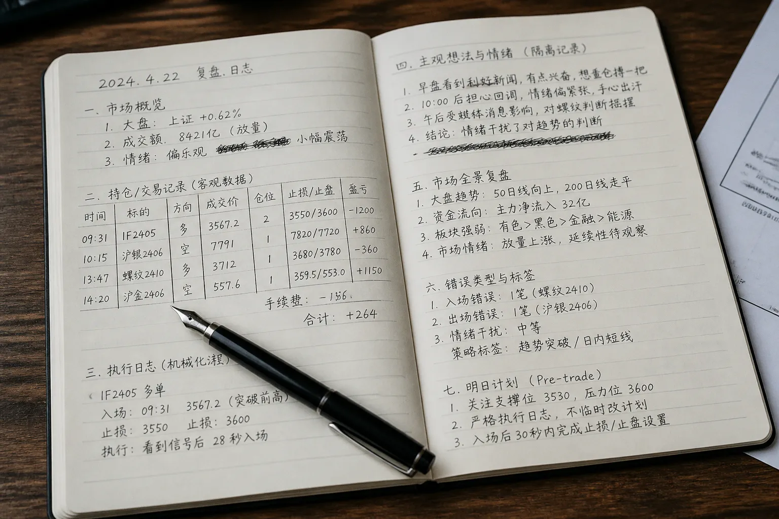 交易员复盘随笔与情绪日记的界限:明日开盘前过滤记录噪音的实操方法